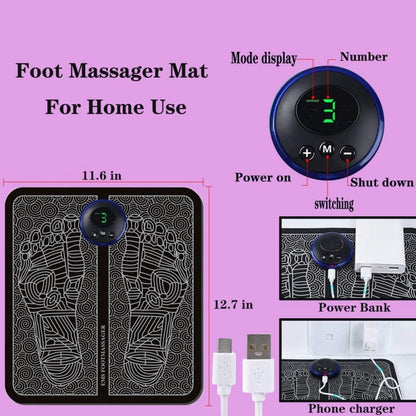 EMS Foot Massager Mat – Electric TENS Foot Pad (USB, Without Box) 👣