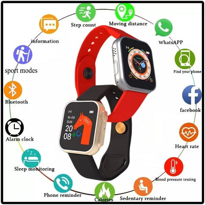 TS8 Ultra Series 8 Smartwatch – Bluetooth Call & Heart Rate (Orange) ⌚