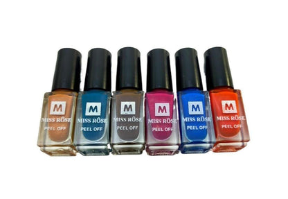 Miss Rose Peel-Off Nail Polish – Pack of 6 (Random Colors) 💅