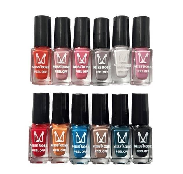 Miss Rose Peel-Off Nail Polish – Pack of 6 (Random Colors) 💅