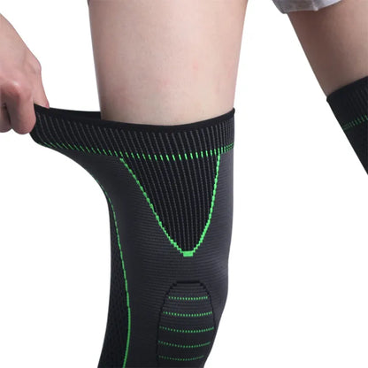 Elastic Compression Knee Pad – Spring & Silicone Support | Sports & Arthritis Relief