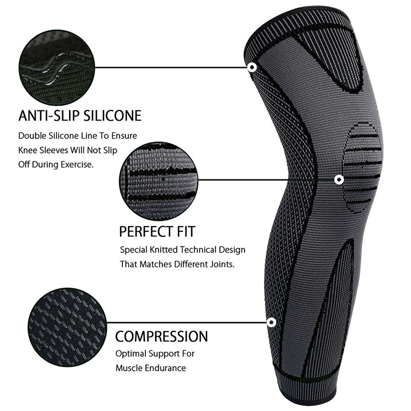 Elastic Compression Knee Pad – Spring & Silicone Support | Sports & Arthritis Relief