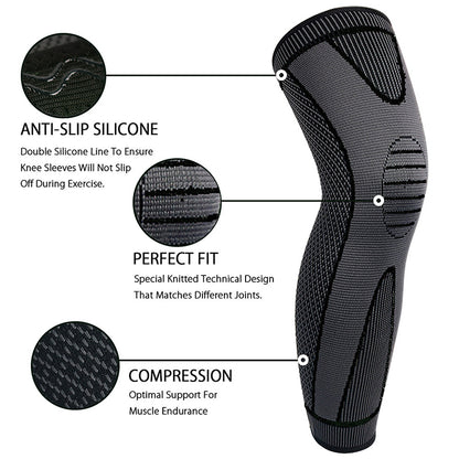 Elastic Compression Knee Pad – Spring & Silicone Support | Sports & Arthritis Relief