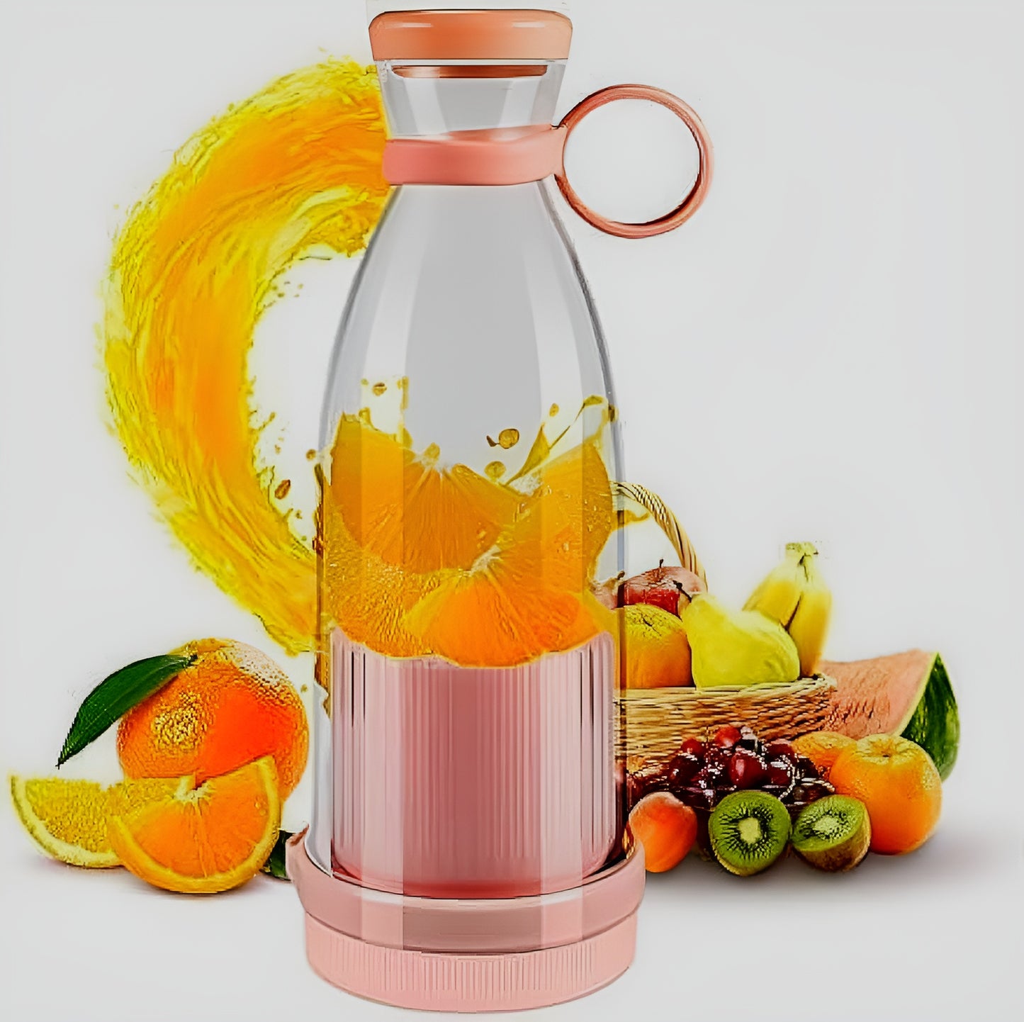 420ml Mini Portable Electric Blender – USB Rechargeable Fruit Juicer (Random Color)