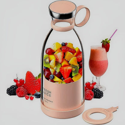 420ml Mini Portable Electric Blender – USB Rechargeable Fruit Juicer (Random Color)