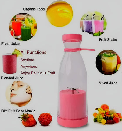 420ml Mini Portable Electric Blender – USB Rechargeable Fruit Juicer (Random Color)