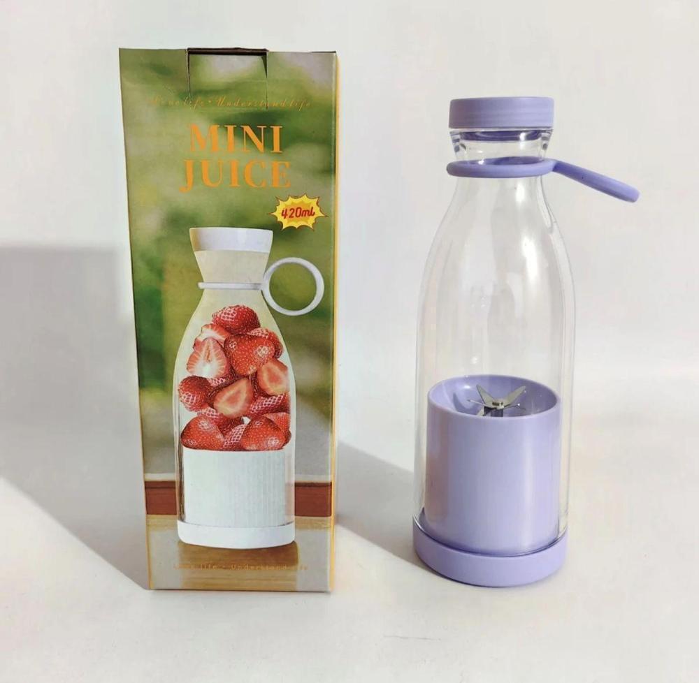 420ml Mini Portable Electric Blender – USB Rechargeable Fruit Juicer (Random Color)