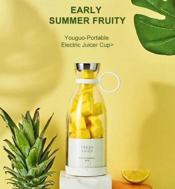 420ml Mini Portable Electric Blender – USB Rechargeable Fruit Juicer (Random Color)