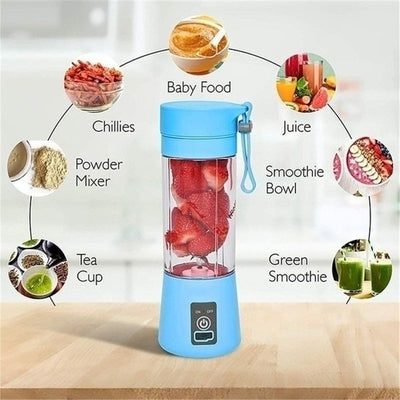 380ml Portable Rechargeable Blender – 6 Stainless Steel Blades | Travel Juicing Cup (Random Color)