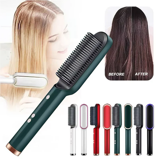 909 Hair Straightening Brush – Quick Heat | Easy Styling (Random Color)