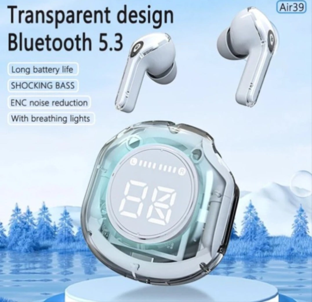 Air 39 Wireless Earbuds – HD Stereo Sound | Bluetooth 5.3 | Smart Display Case