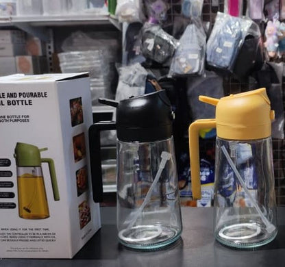 470ml Kitchen Oil Sprayer Bottle – 2-in-1 Olive Oil Dispenser (Random Color)