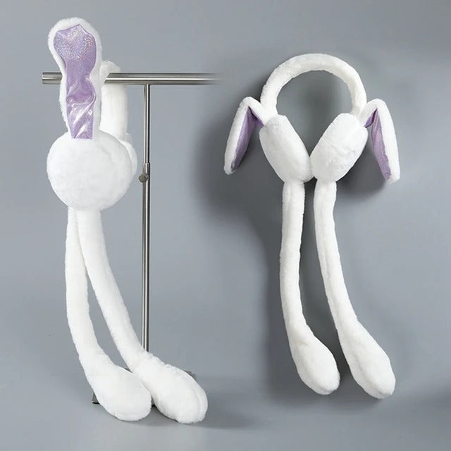 Plush Rabbit Moving Ear Hat for Kids – Cute Jumping Ears (Random Color)