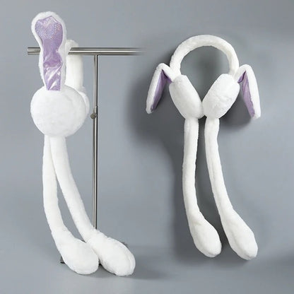 Plush Rabbit Moving Ear Hat for Kids – Cute Jumping Ears (Random Color)