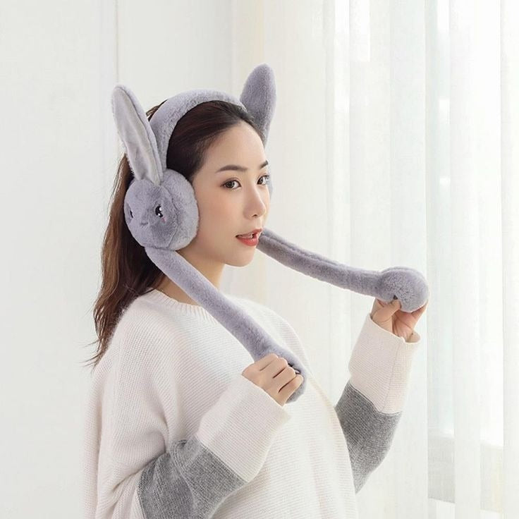 Plush Rabbit Moving Ear Hat for Kids – Cute Jumping Ears (Random Color)