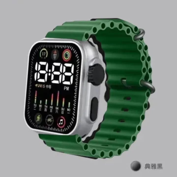 Waterproof LED Digital Sports Watch – Unisex Wrist Watch with Display (Black)