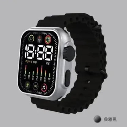 Waterproof LED Digital Sports Watch – Unisex Wrist Watch with Display (Black)