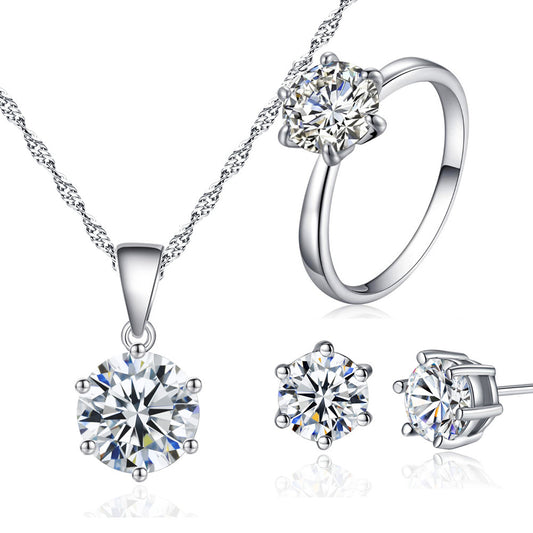 White Zircon 4-Piece Bridal Jewelry Set