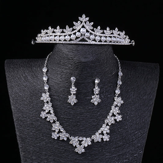 Premium Rhinestone Bridal Jewelry Set with Crown
