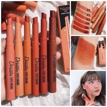 Hengfang Matte Dream Lipstick Set – 6-Piece Long-Lasting Nude Shades