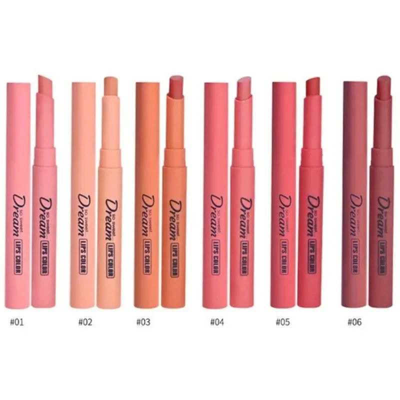 Hengfang Matte Dream Lipstick Set – 6-Piece Long-Lasting Nude Shades