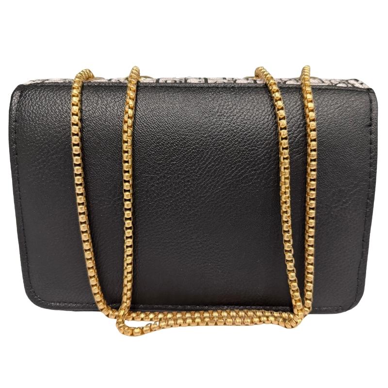 Black | Dior Oblique Canvas & Leather Flap Clutch