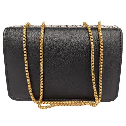 Black | Dior Oblique Canvas & Leather Flap Clutch