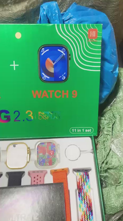 i50 New Model Smart Watch Bundle – 7 Original Straps, 2 Premium Watches & 2 Protective Covers